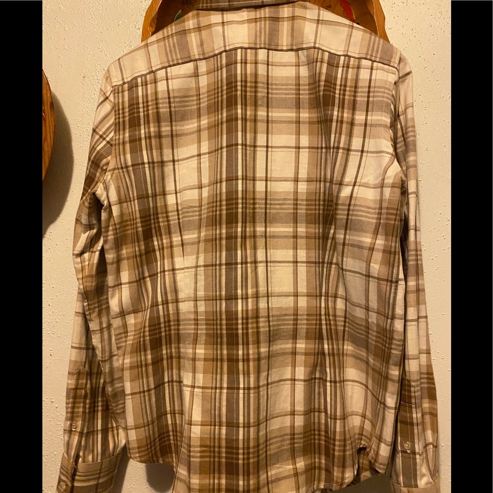 LAUREN Ralph Lauren Plaid Ruffle Shirt Size Medium - Picture 4 of 7
